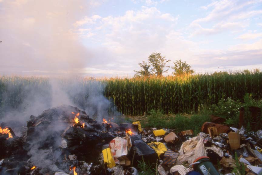 Burning Trash Can